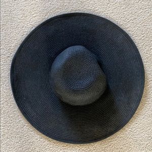 JCrew Black Straw Sun Hat NWT